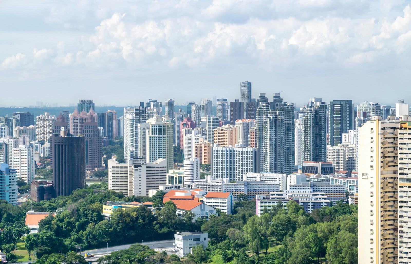 Aerial view of a Singapore HDB estate, representing portal lead competition